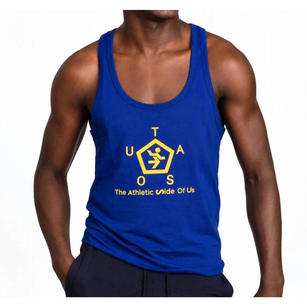 NEW THE ATHLETIC SIDE OF US unisex logo-printed tank top in royal blue